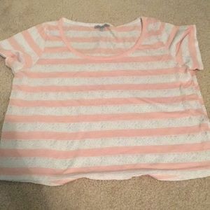 Pink and white lace shirt